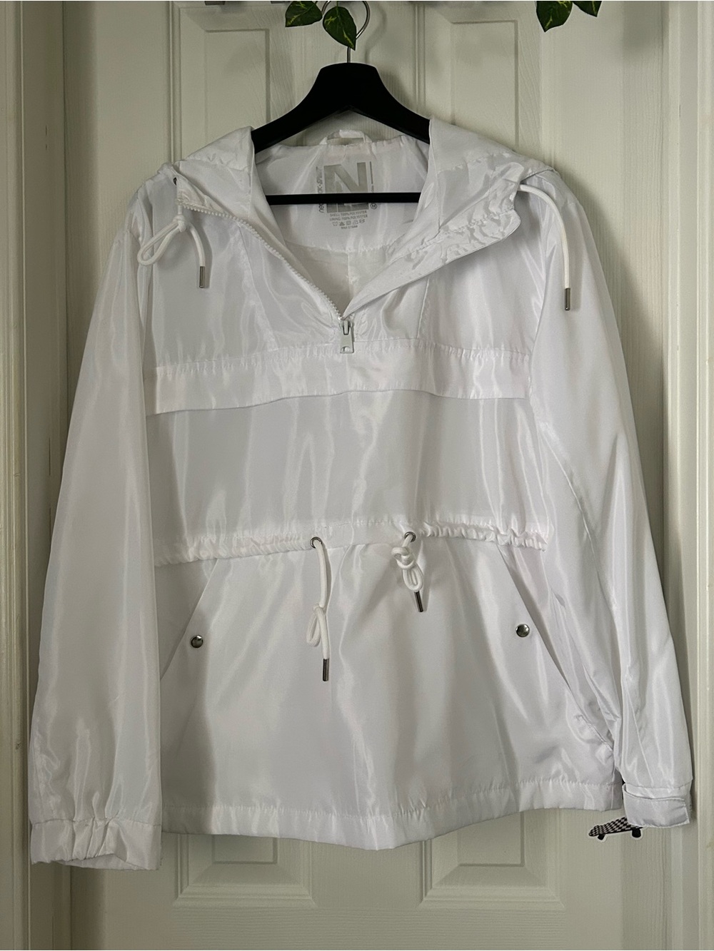 New Look - White Hooded Sports Pullover Jacket